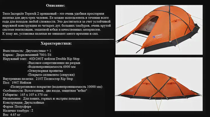 Terra Incognita TopRock 2 палатка обзор установка