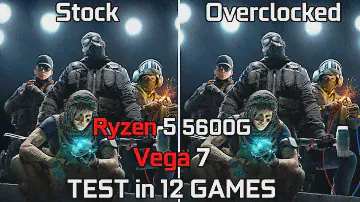 Ryzen 5 5600G Vega 7 Stock vs Overclocked - Test in 12 Games