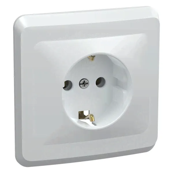 Розетка 2P+E Schuko без шторок 16А IEK ВЕГА белый (РС10-3-ВБ)-0