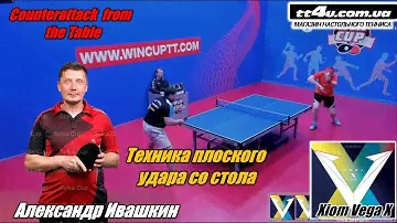 Техника плоского удара со стола Александра Ивашкина ( Накладка Xiom Vega X ) I BH & FH Counterattack