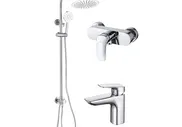 Сет смесителей Aquatek ВЕГА AQ1010CR для раковины+ AQ1060CR для душа + AQ2046CR душ система AQ1036CR