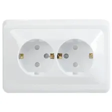 Розетка IEK ERV24-K01-16-DM Вега, СП, 2 розетки, с заземлением